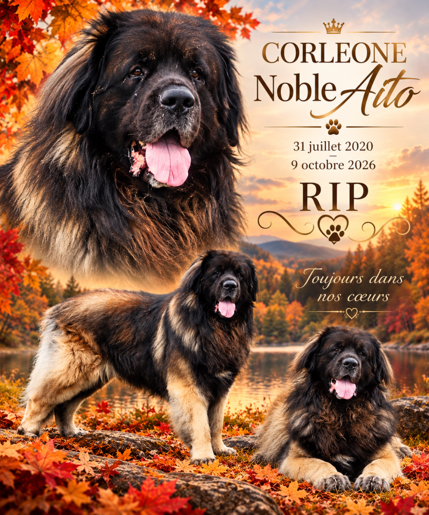 Hommage à Corleone Noble Aito, Leonberger de l’élevage Corleone (31 juillet 2020 – 9 octobre 2026)