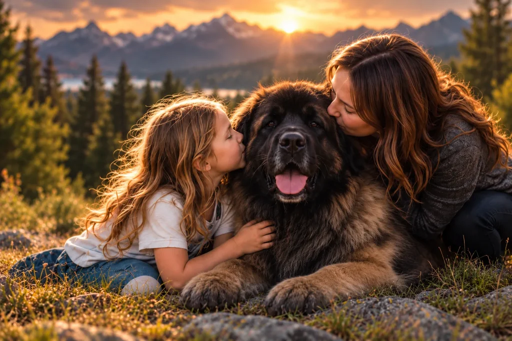 Une famille partenaire avec son Leonberger
